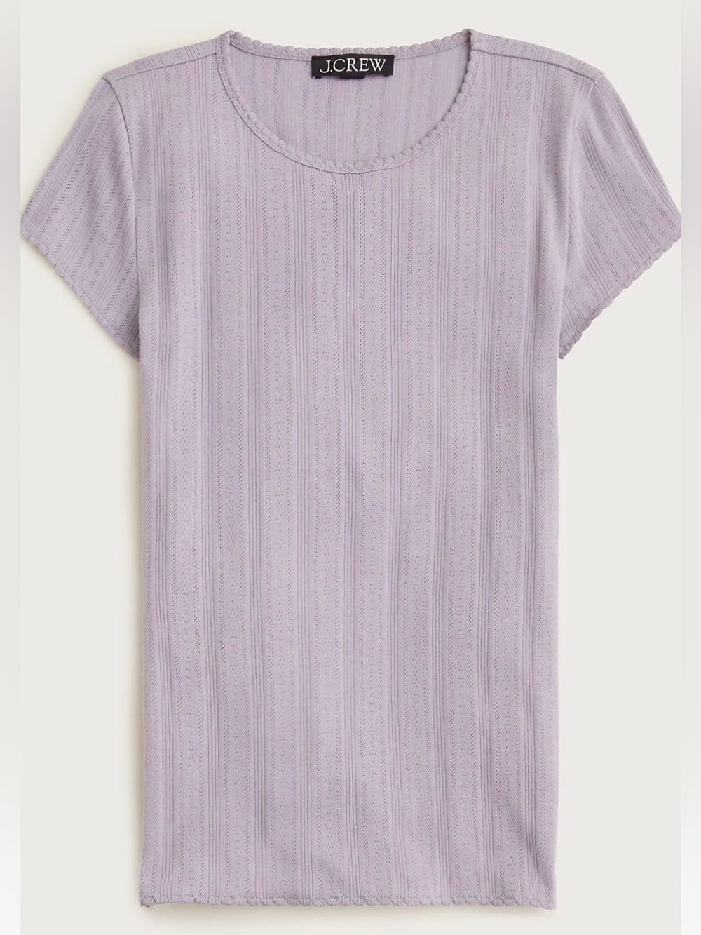 J. Crew Lavender Pointelle Tee